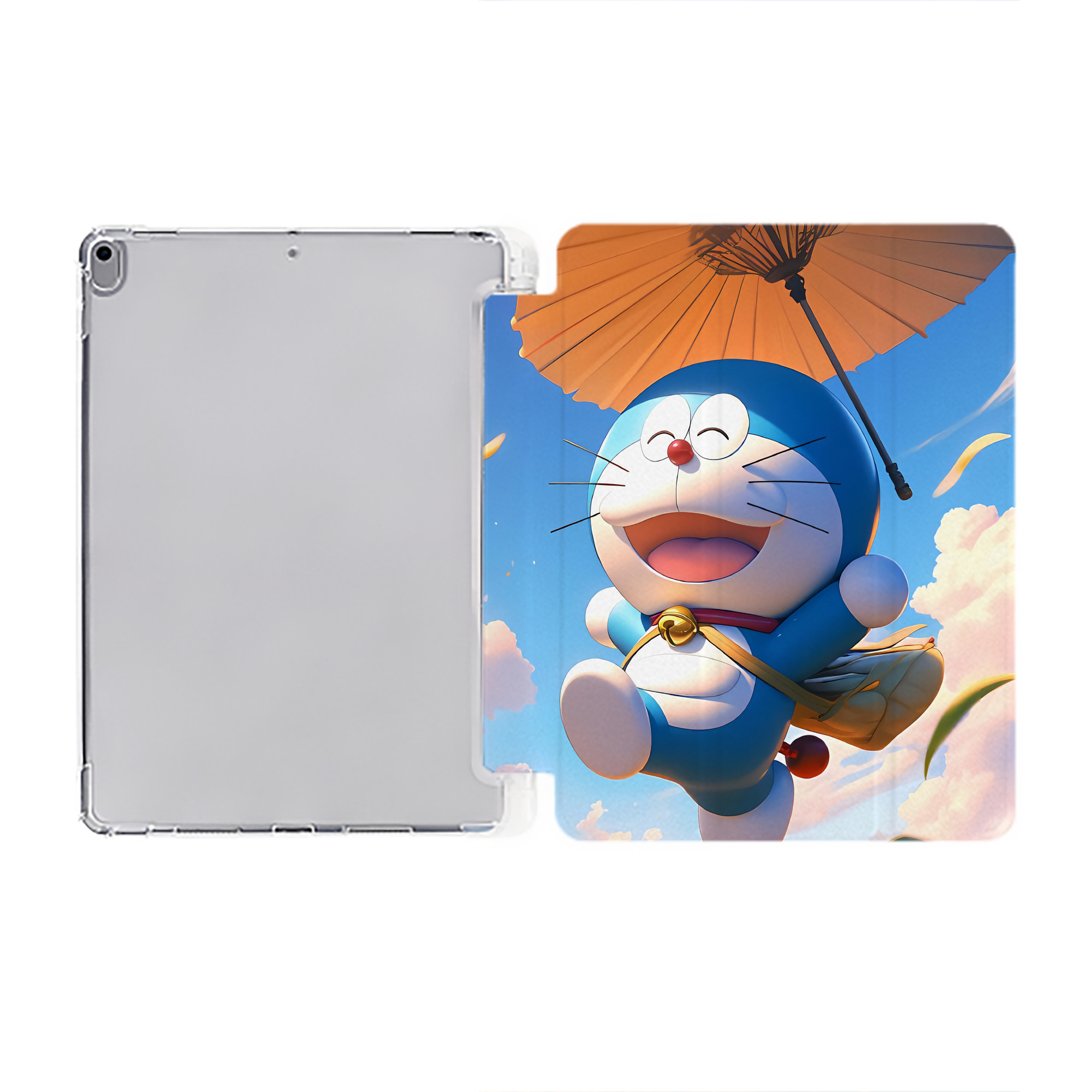 （画像用） ドラえもん Doraemon IPad ケース ペン収納付き 三つ折りスタンド PUレザー×シリコン 対応機種9.5/10.5/10.9インチ